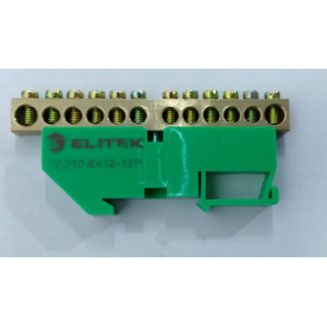 BARRAMENTO TERRA ELITEK VERDE 12 FUROS