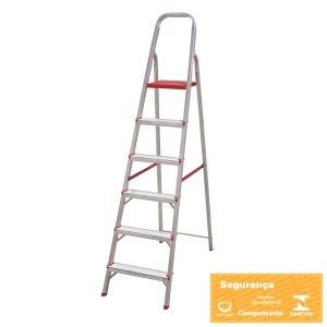 ESCADA DE ALUMINIO 6 DEGRAUS BOTAFOGO