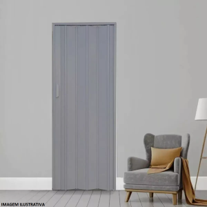 PORTA SANFONADA PLASTILIT 0,60 CINZA