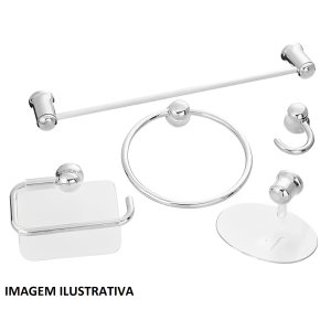 KIT BANHEIRO 5 PCS CROMADO FOXBRASIL