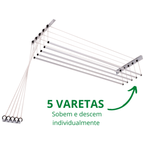 VARAL DE TETO/PAREDE ALUMINIO 1,00MT