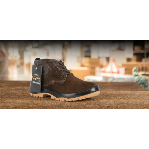 BOTINA NOBUCK CAFE BICO PVC N-45 CRIVAL